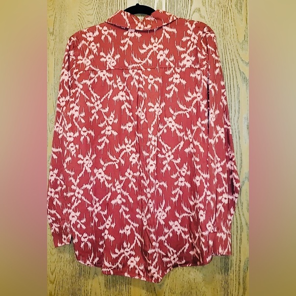 Knox Rose Women Button-Down Shirt, Hi-Low, Hem Pocket Deep-Red, Western Boho NWT - Picture 4 of 14